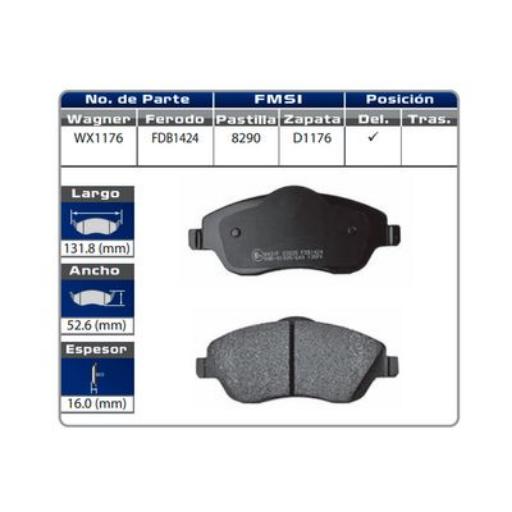 Balatas Delanteras Tornado Semi Metalicas WX1176